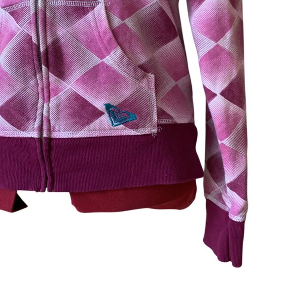 ROXY - Pink / Aqua - Long Sleeve Full Zip Hoody - XL (fit Med adult) - Picture 5 of 11
